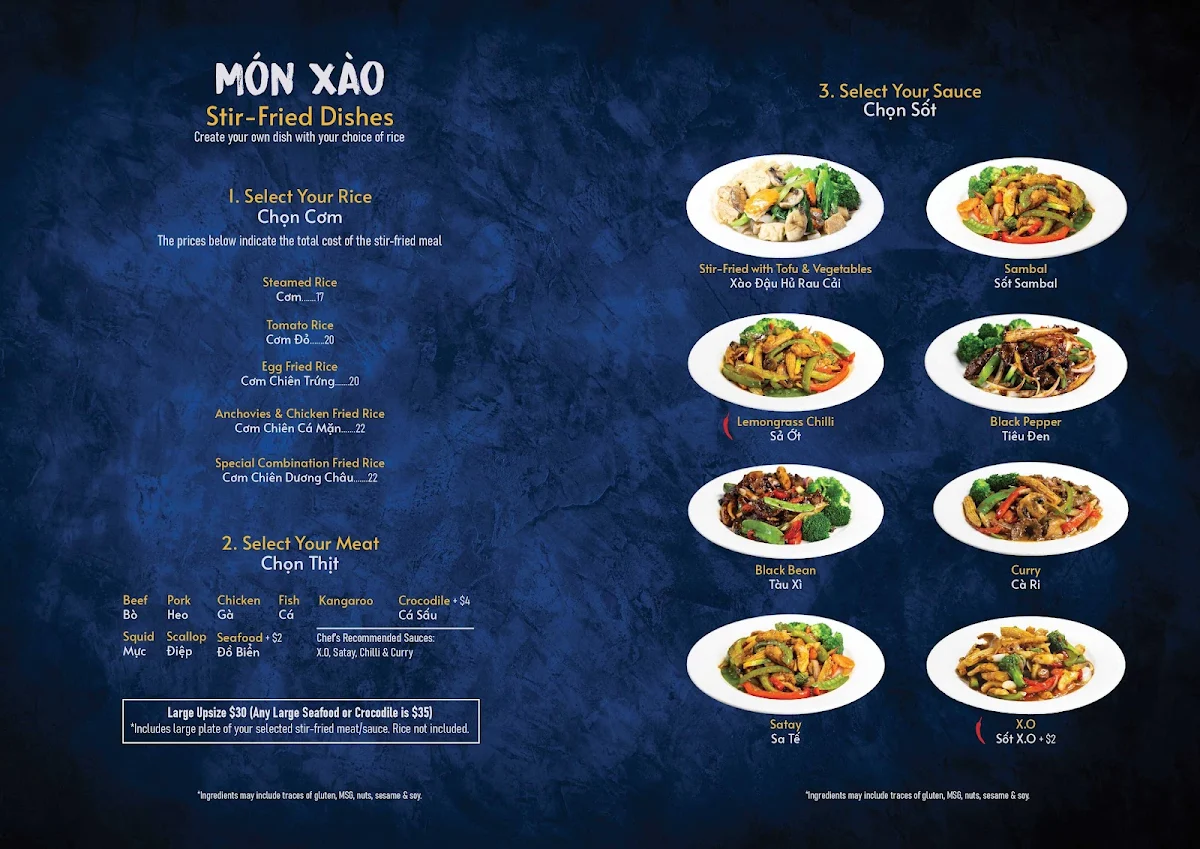 Menu, Song Huong