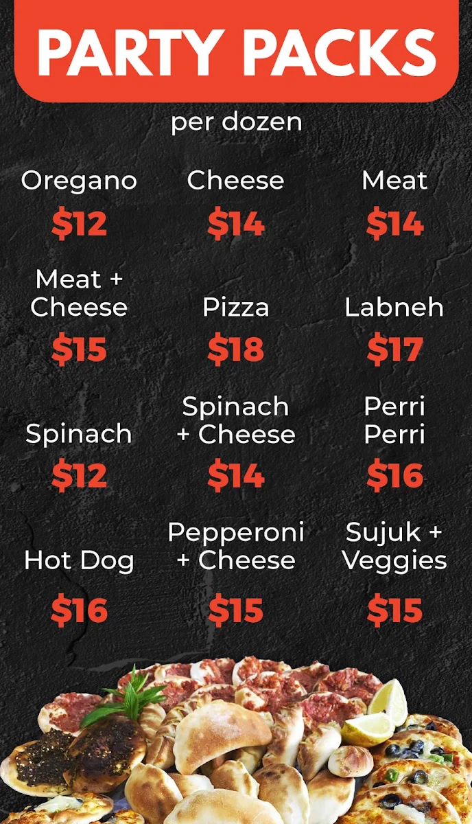 Menu, Manoosh House Mount Pritchard