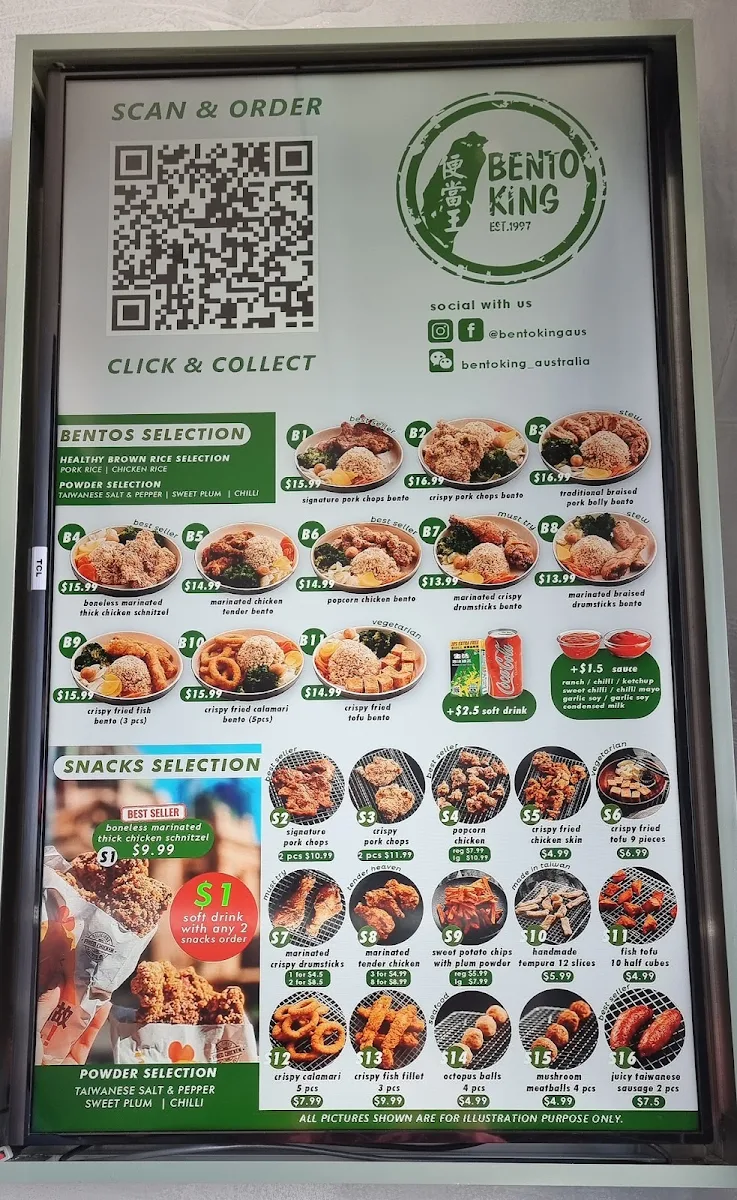 Menu, Bento King
