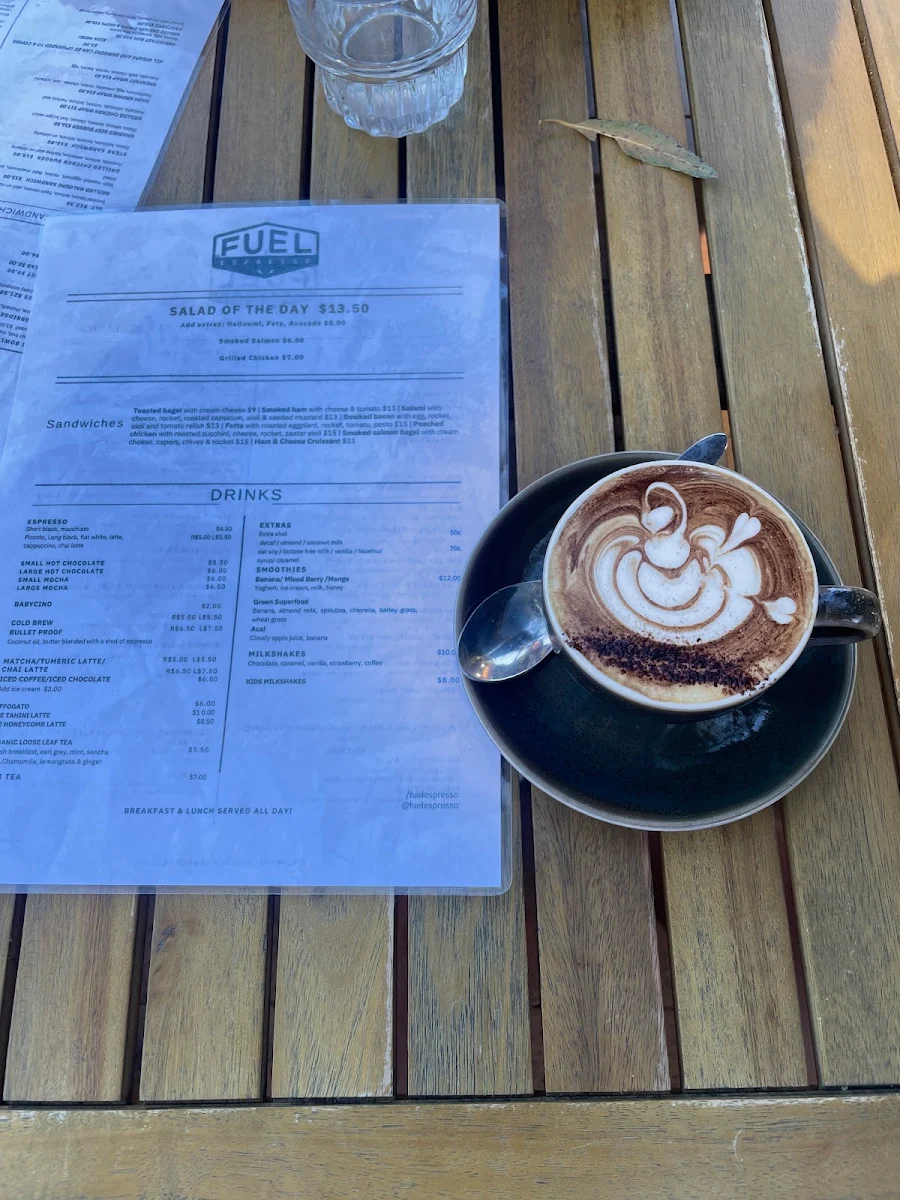 Menu, Fuel Espresso North Narrabeen