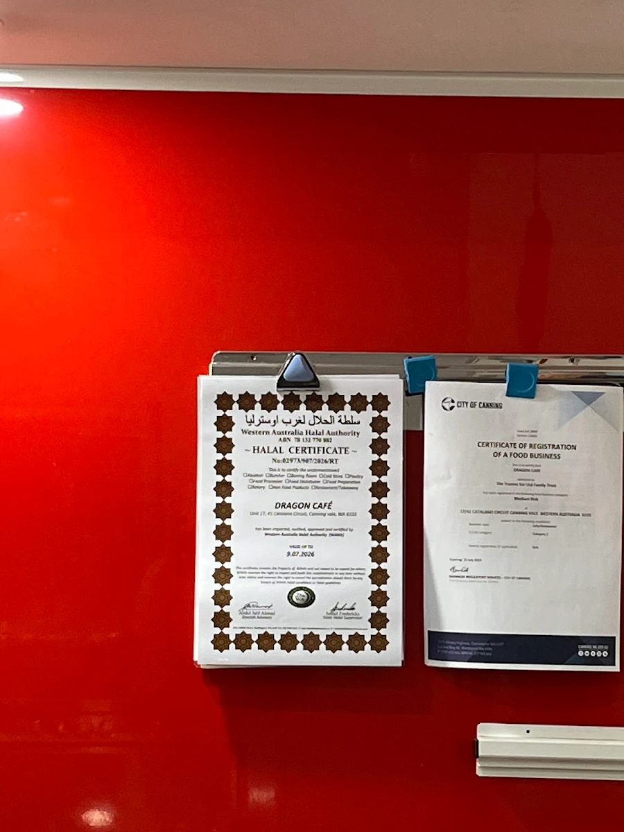 Menu, Dragon Cafe