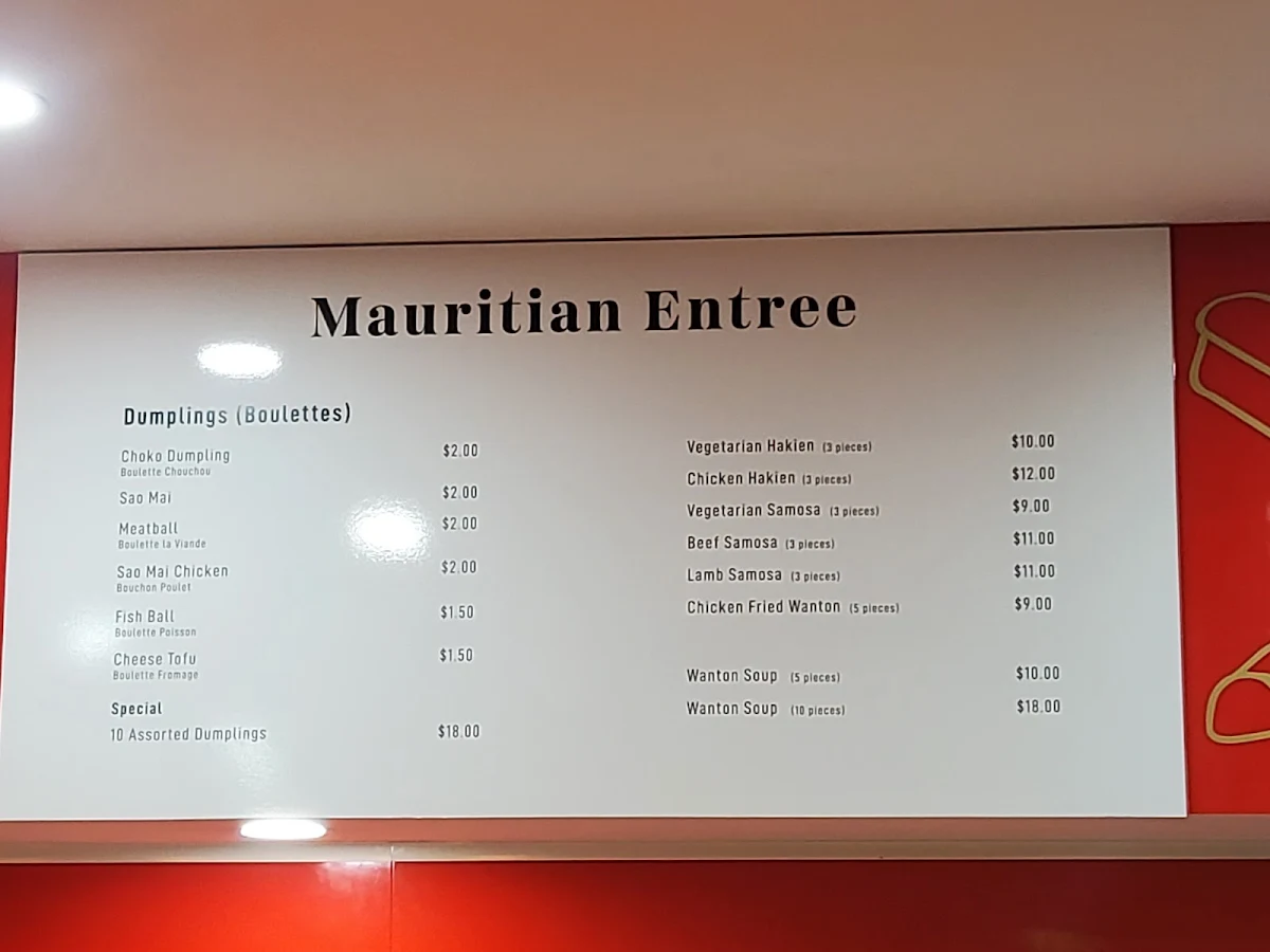 Menu, Dragon Cafe