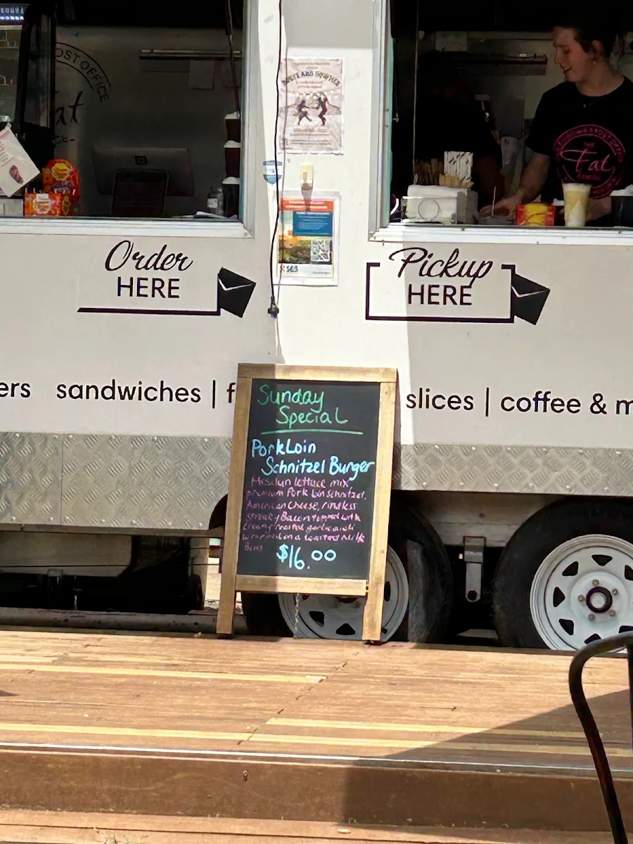 Menu, The Fat Parcel Food Van