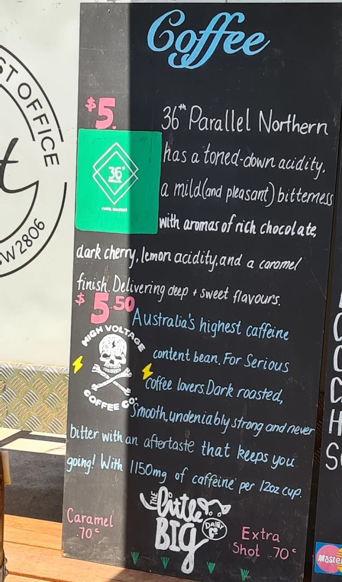 Menu, The Fat Parcel Food Van