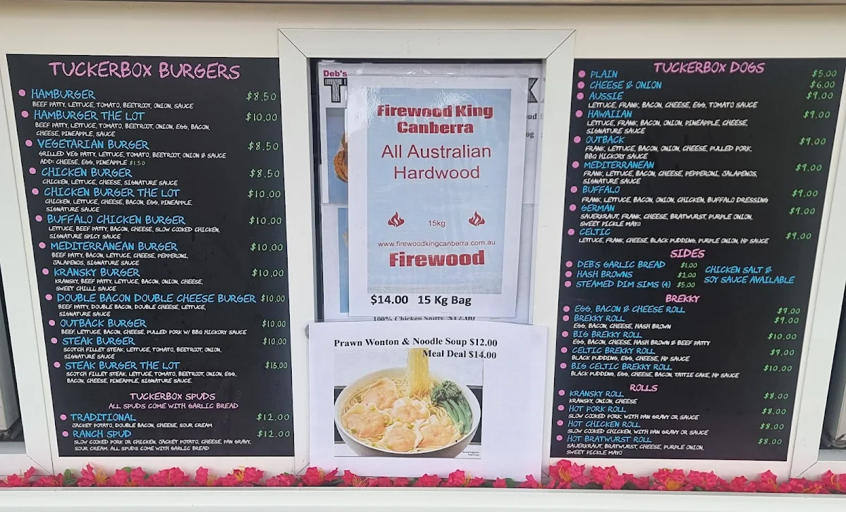 Menu, Deb's Tuckerbox