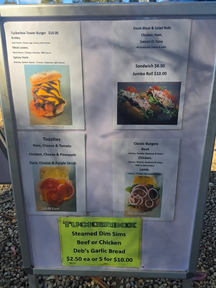 Menu, Deb's Tuckerbox