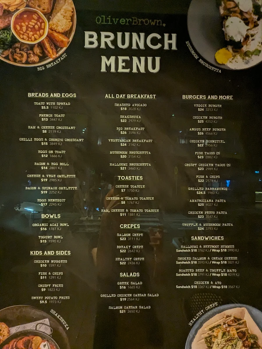 Menu, Oliver Brown