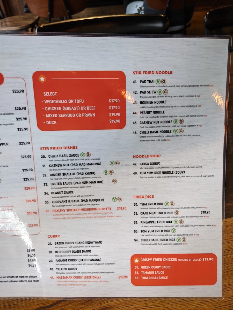 Menu, Hi Thai