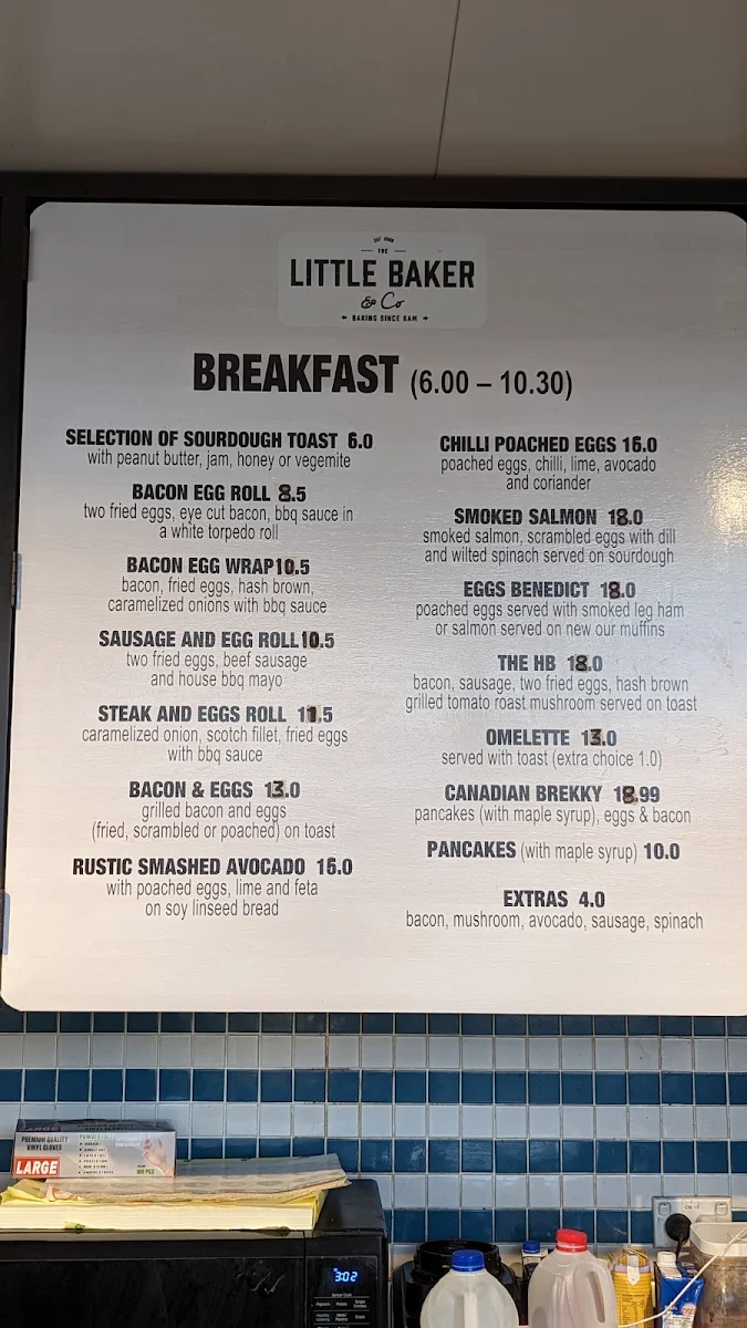 Menu, The Little Baker