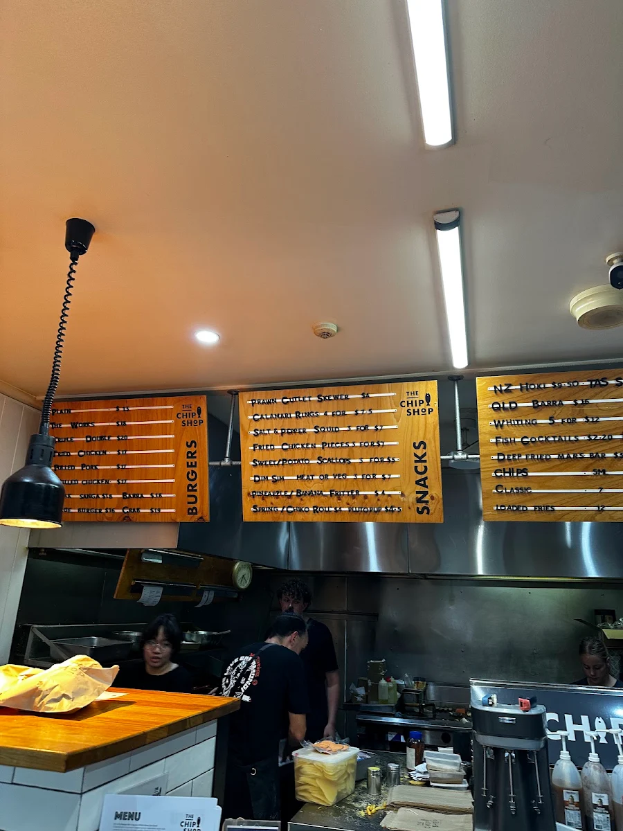 Menu, The Chip Shop