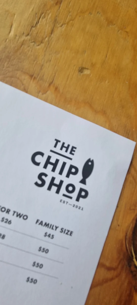 Menu, The Chip Shop