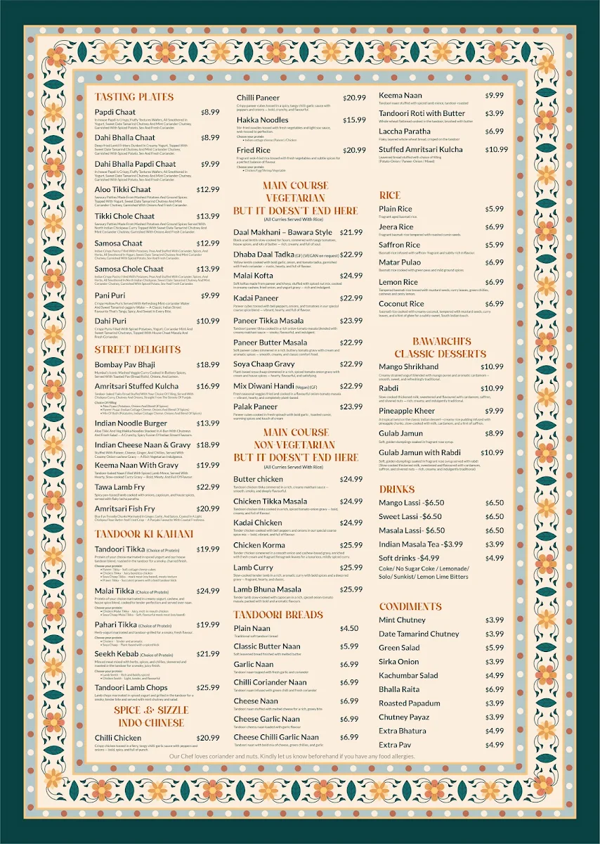 Menu, Bawara Bawarchi