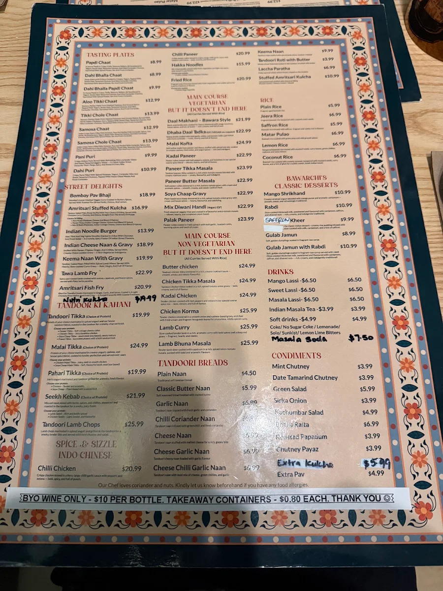 Menu, Bawara Bawarchi