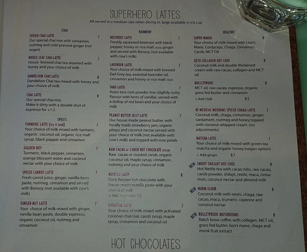 Menu, Argo on the Parade