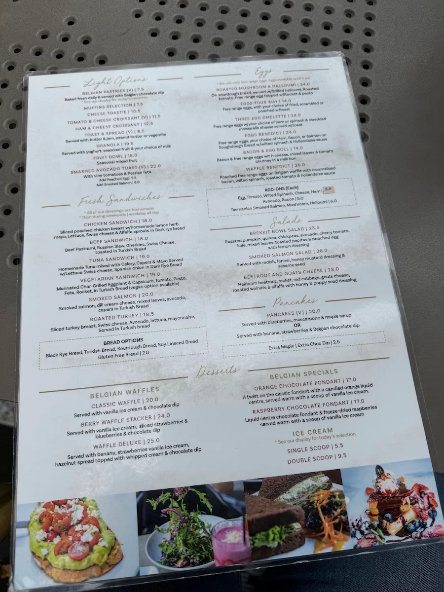 Menu, Belgian Café