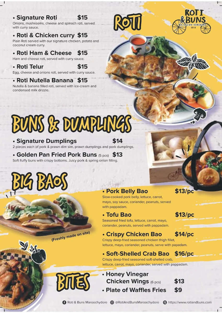 Menu, Roti and Bao