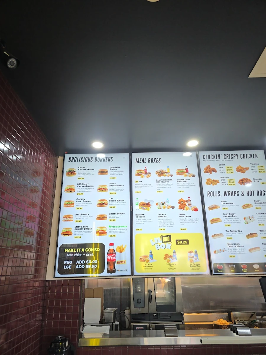 Menu, Brodies Chicken & Burgers Yamanto