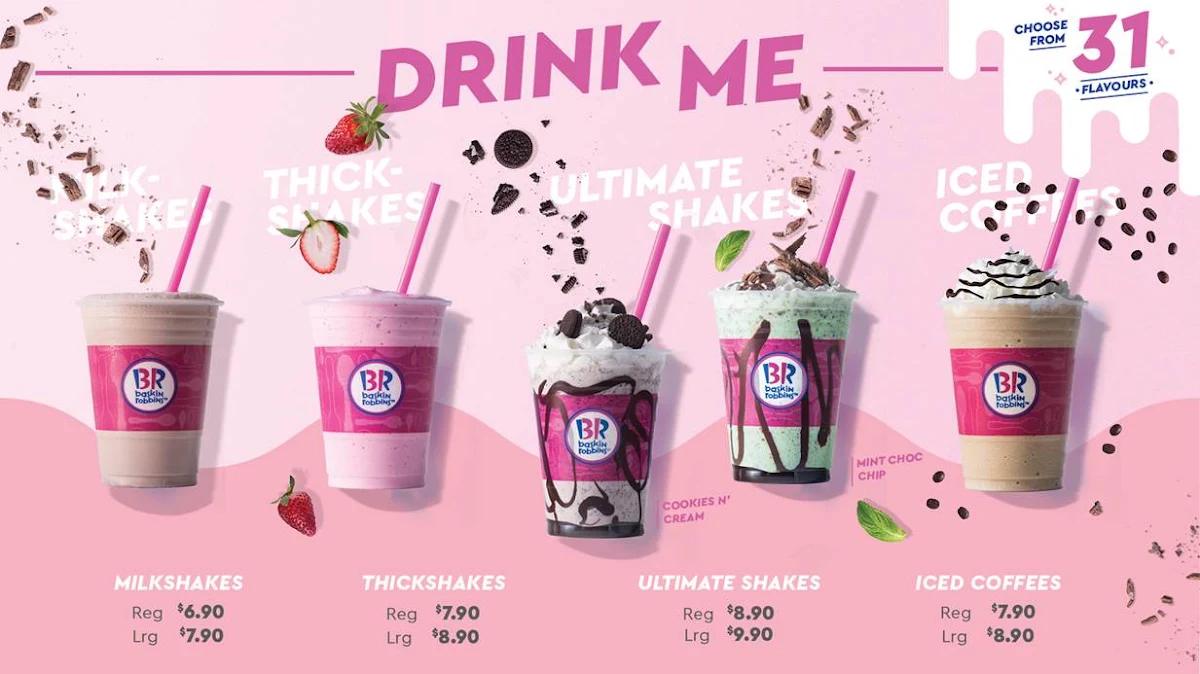 Menu, Baskin-Robbins Kedron