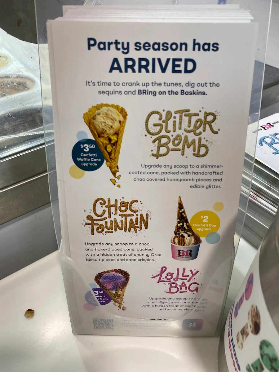 Menu, Baskin-Robbins Kedron