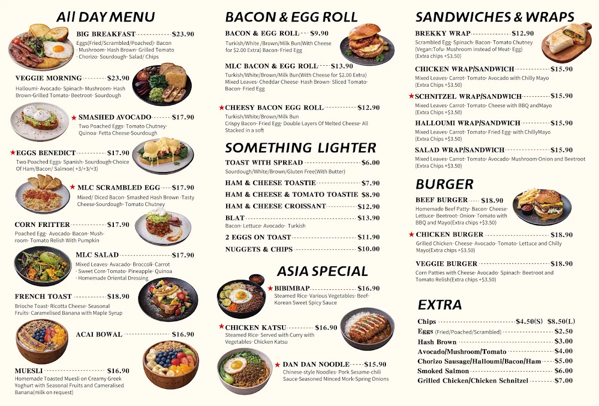 Menu, My Local Cafe