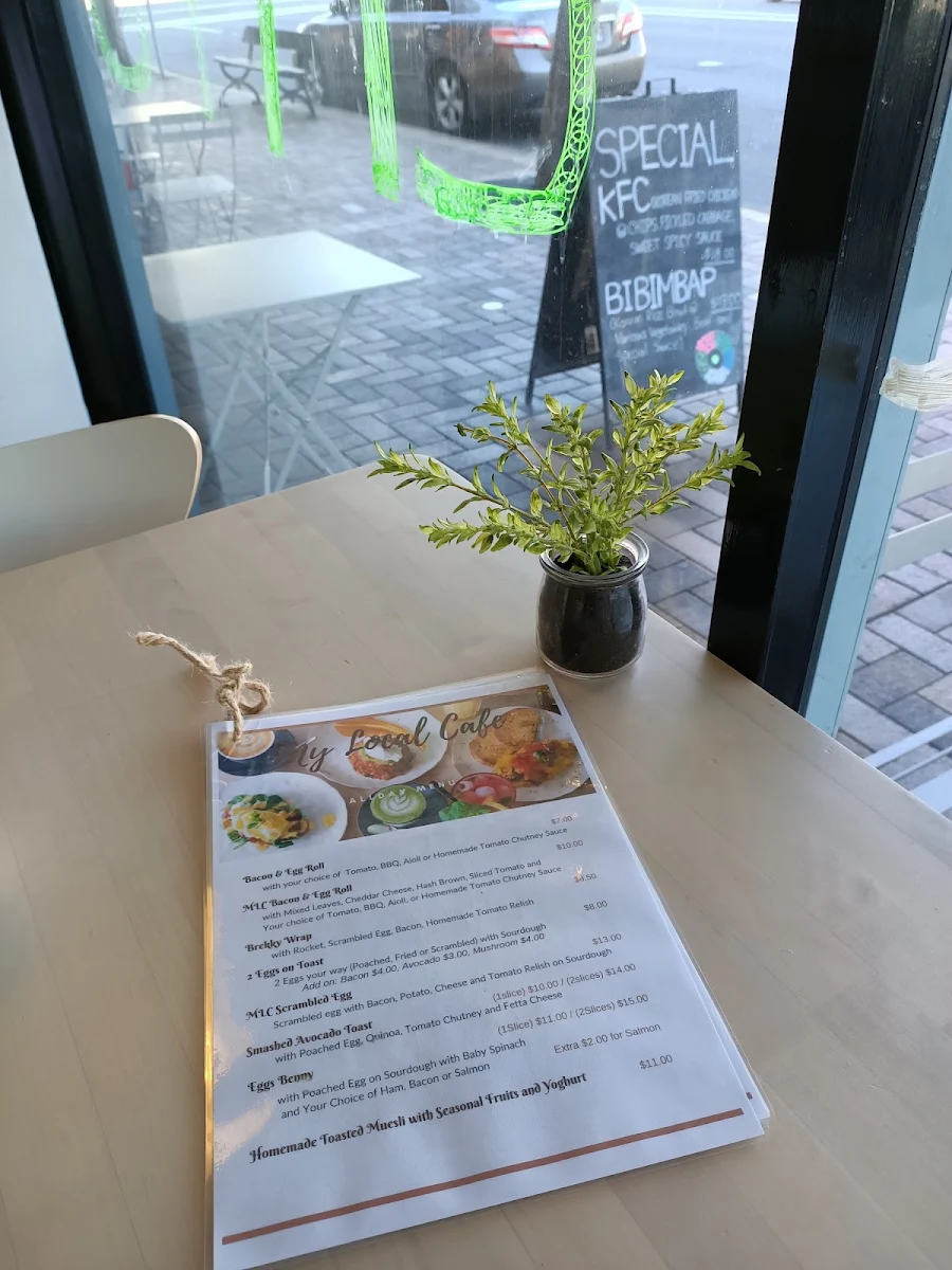 Menu, My Local Cafe