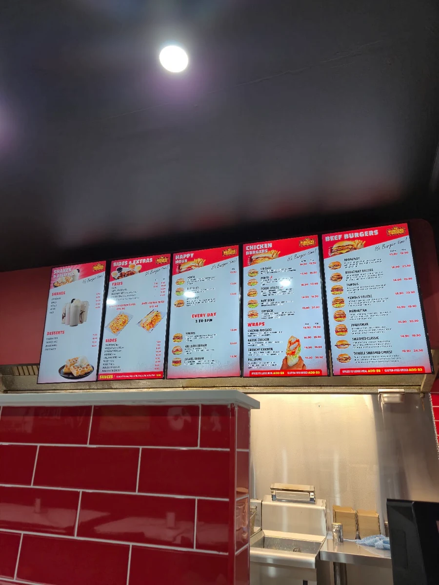 Menu, Burgers on Broadway campbelltown