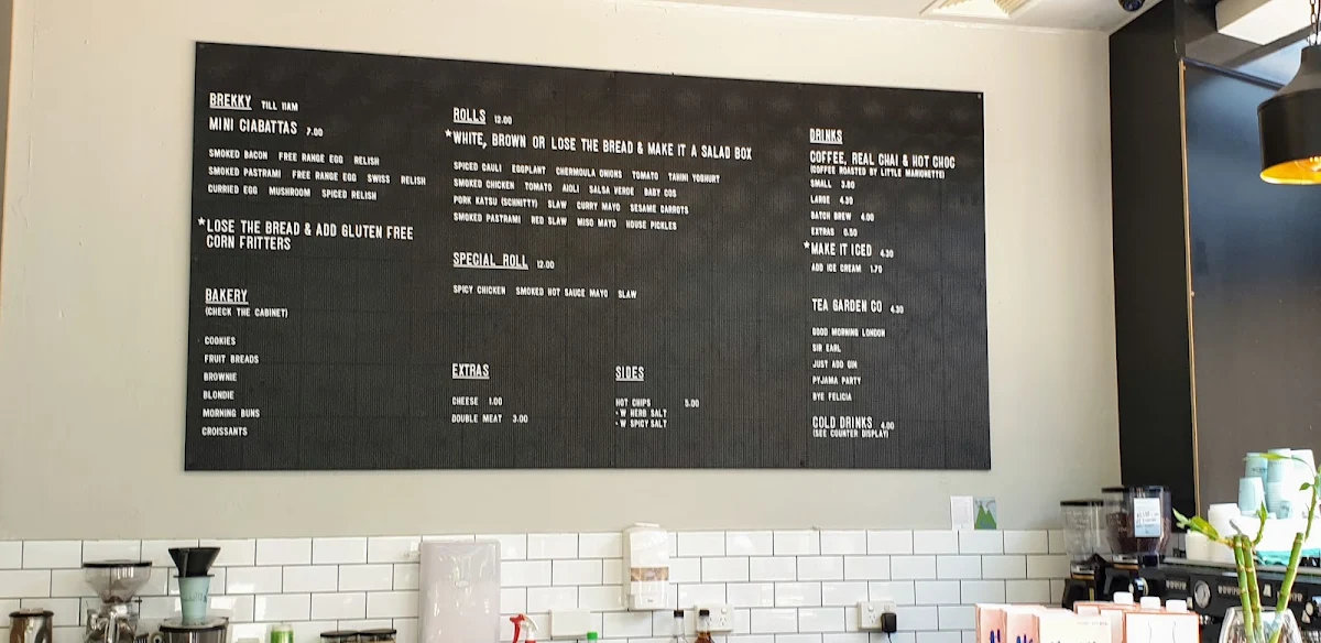 Menu, Marvie and Wolfe - Cafe