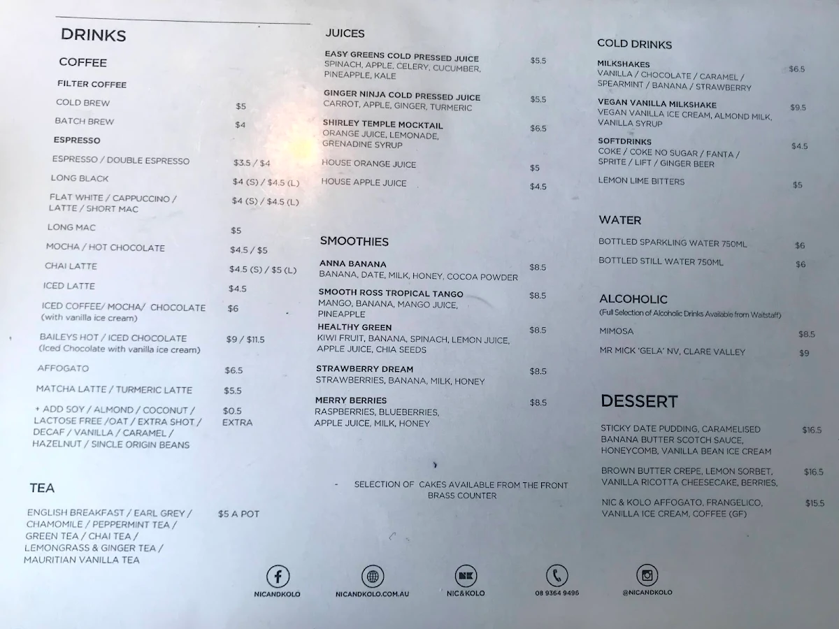 Menu, Nic and Kolo