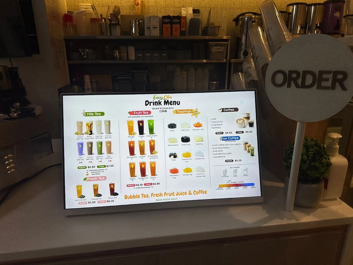 Menu, Eavy Cha Cafe