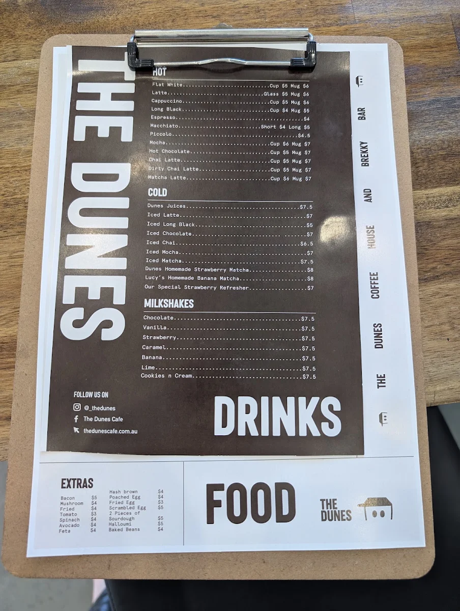 Menu, The Dunes