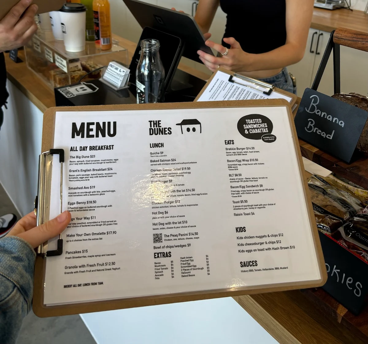 Menu, The Dunes