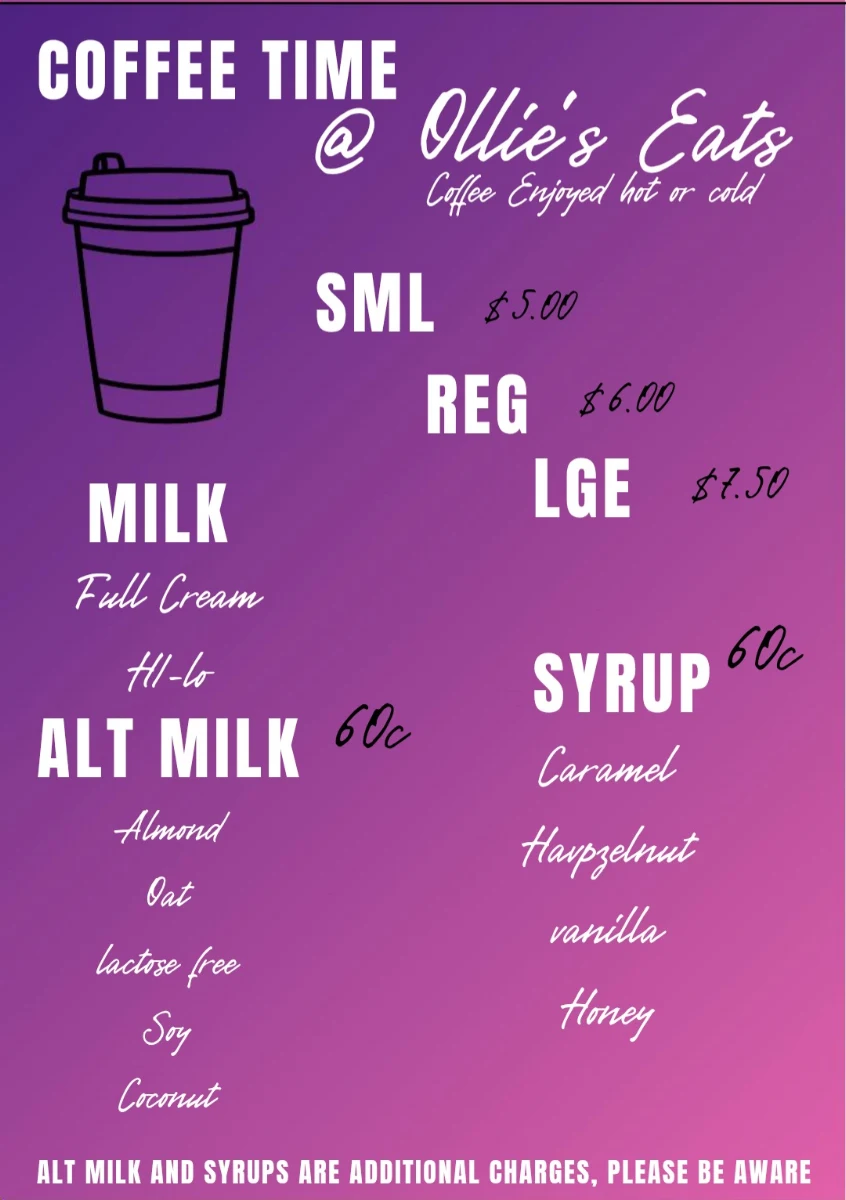 Menu, Ollie's Eats