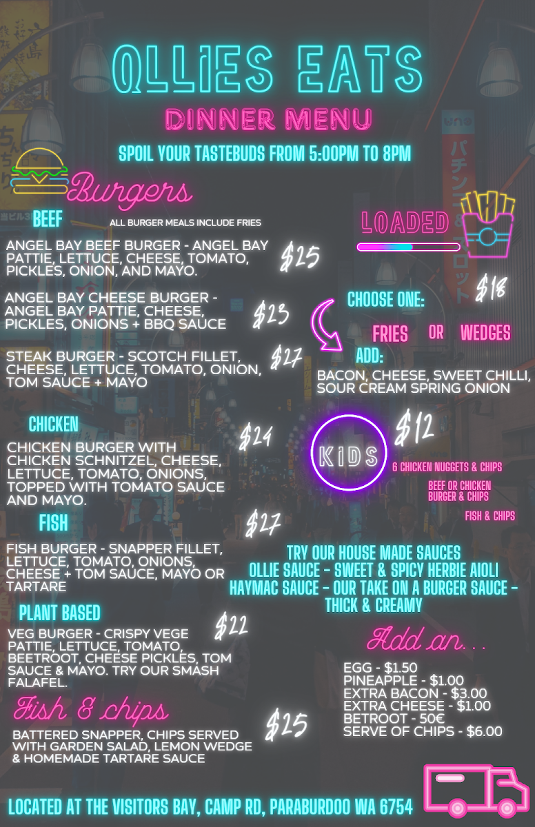 Menu, Ollie's Eats