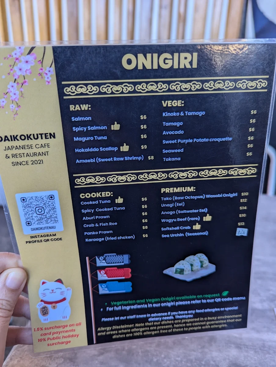 Menu, Daikokuten