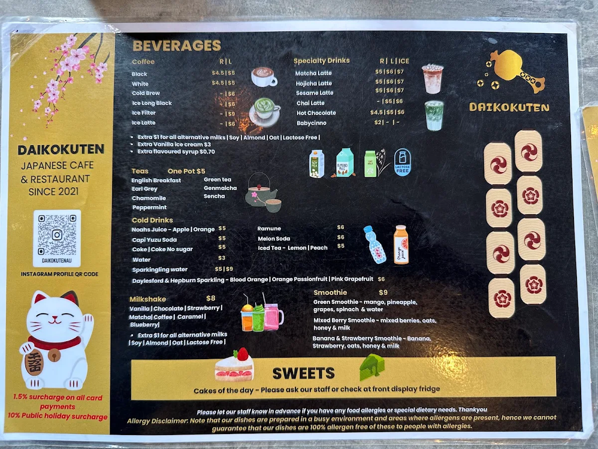 Menu, Daikokuten