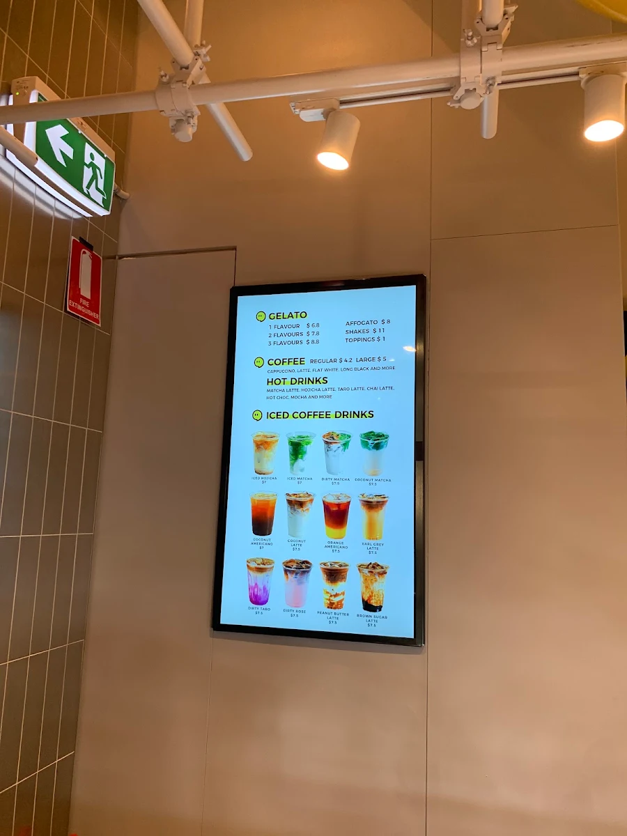Menu, Big Comma Gelato & Coffee