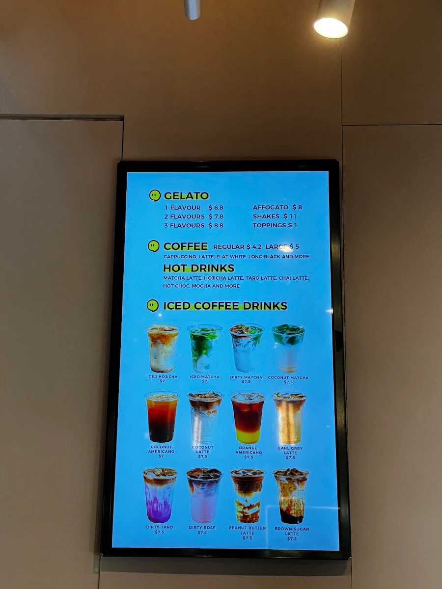 Menu, Big Comma Gelato & Coffee