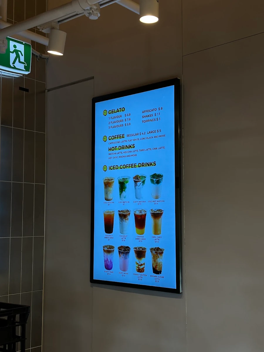 Menu, Big Comma Gelato & Coffee