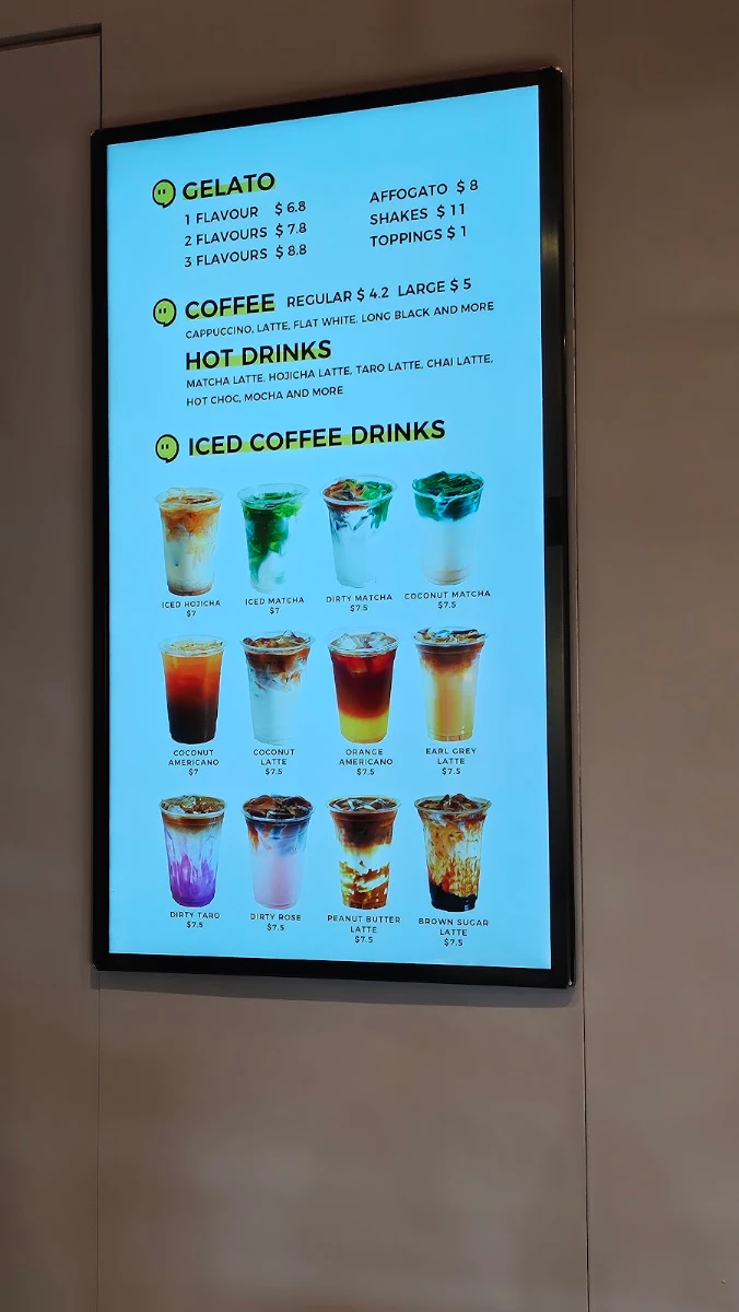 Menu, Big Comma Gelato & Coffee