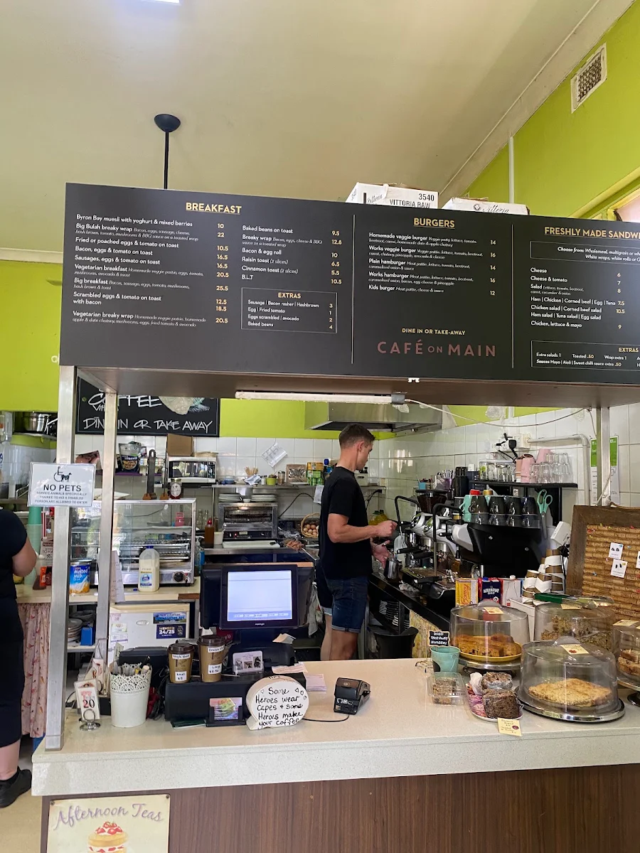 Menu, Cafe on Main