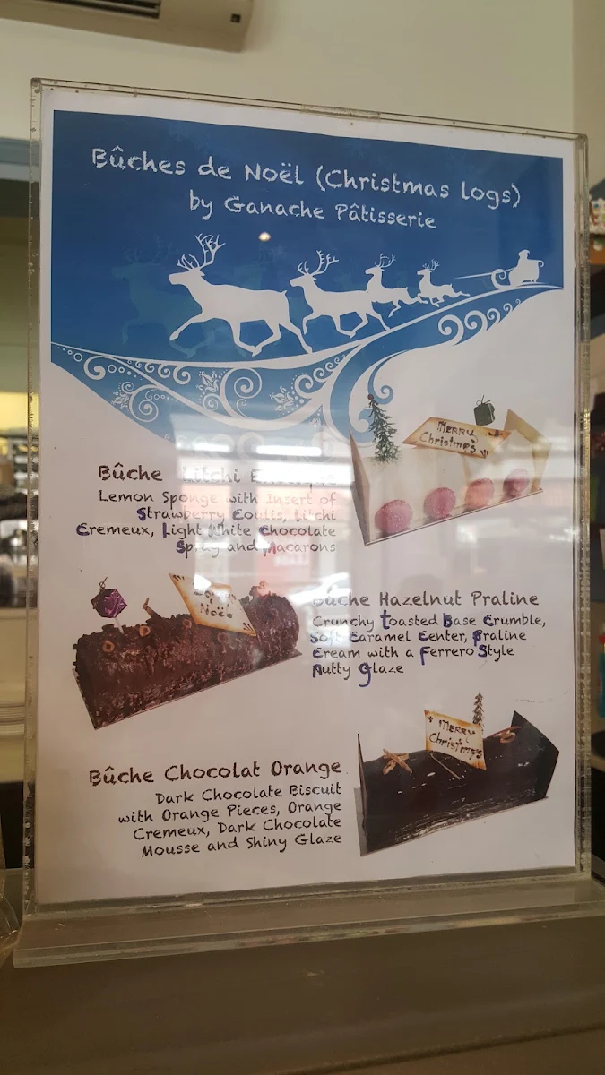 Menu, Ganache Patisserie Francaise