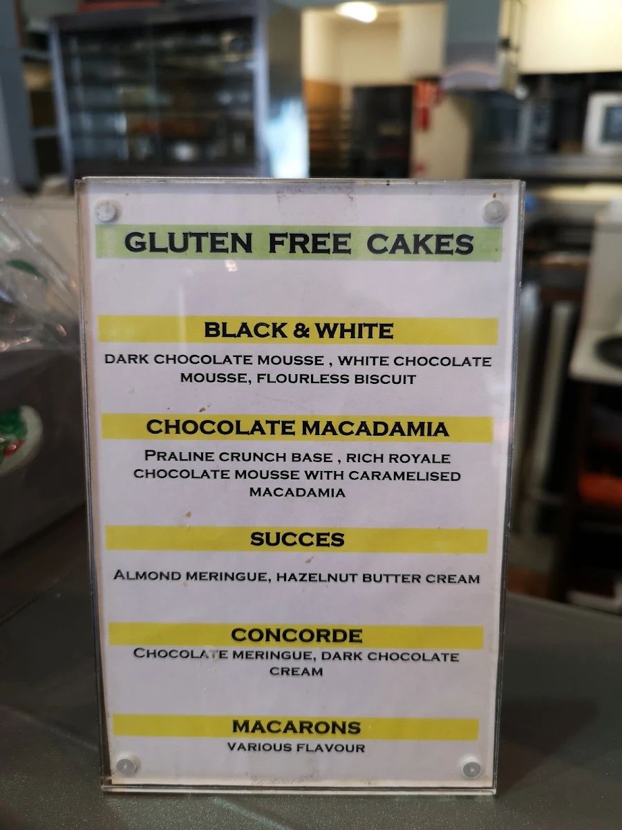 Menu, Ganache Patisserie Francaise
