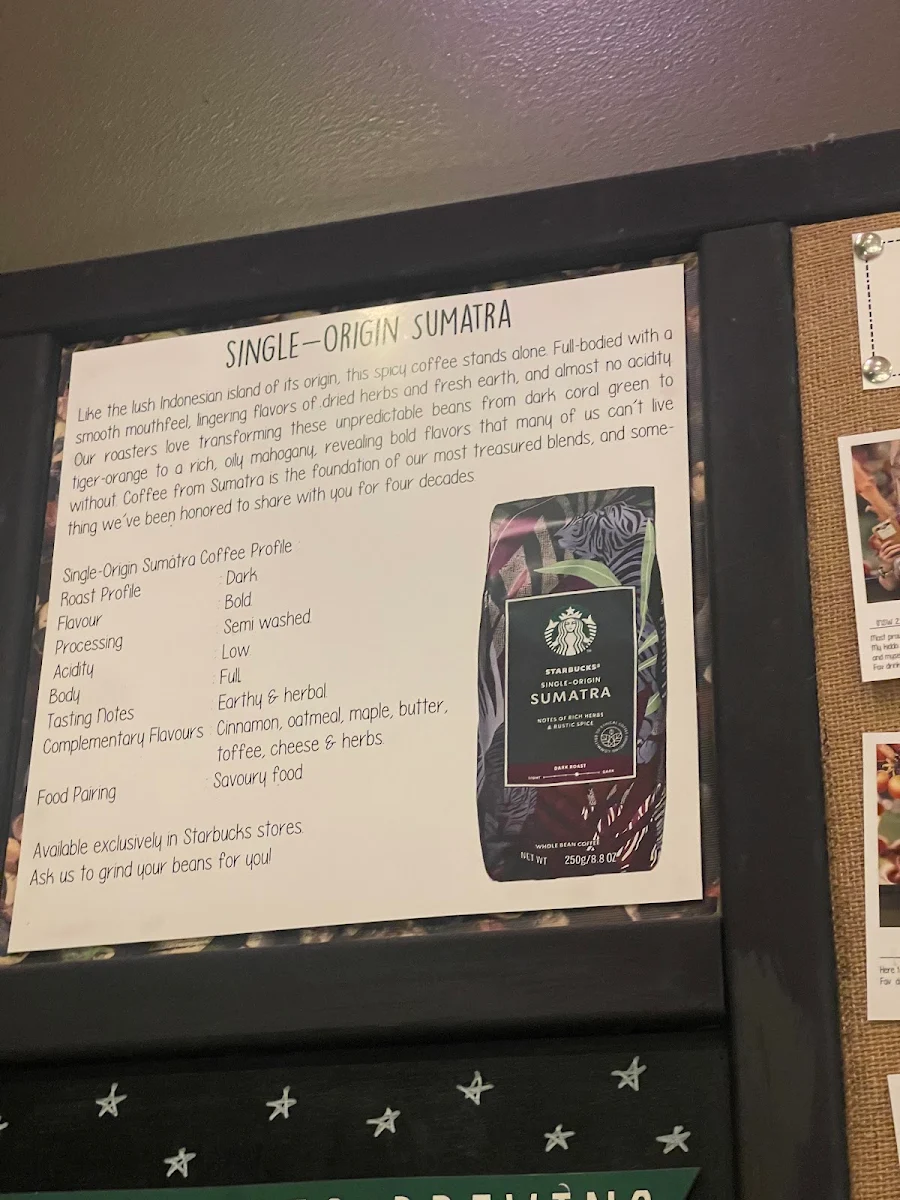 Menu, Starbucks Parkline Place