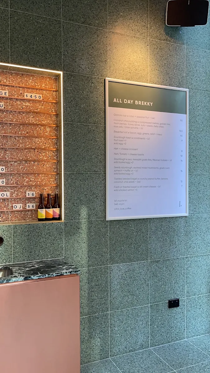 Menu, First Love Coffee Collins St