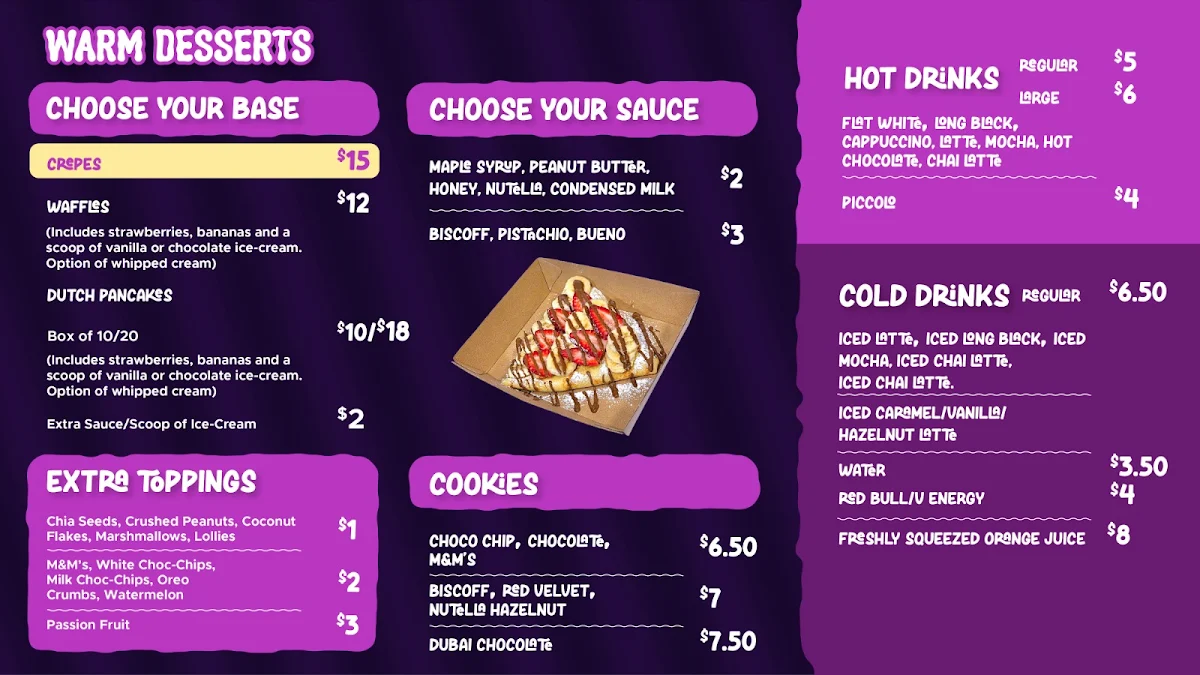 Menu, Acai World