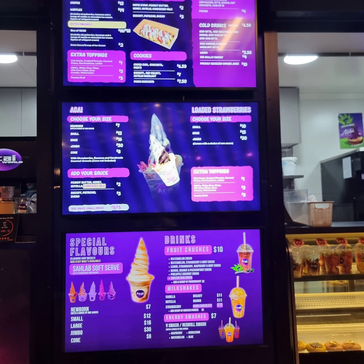 Menu, Acai World
