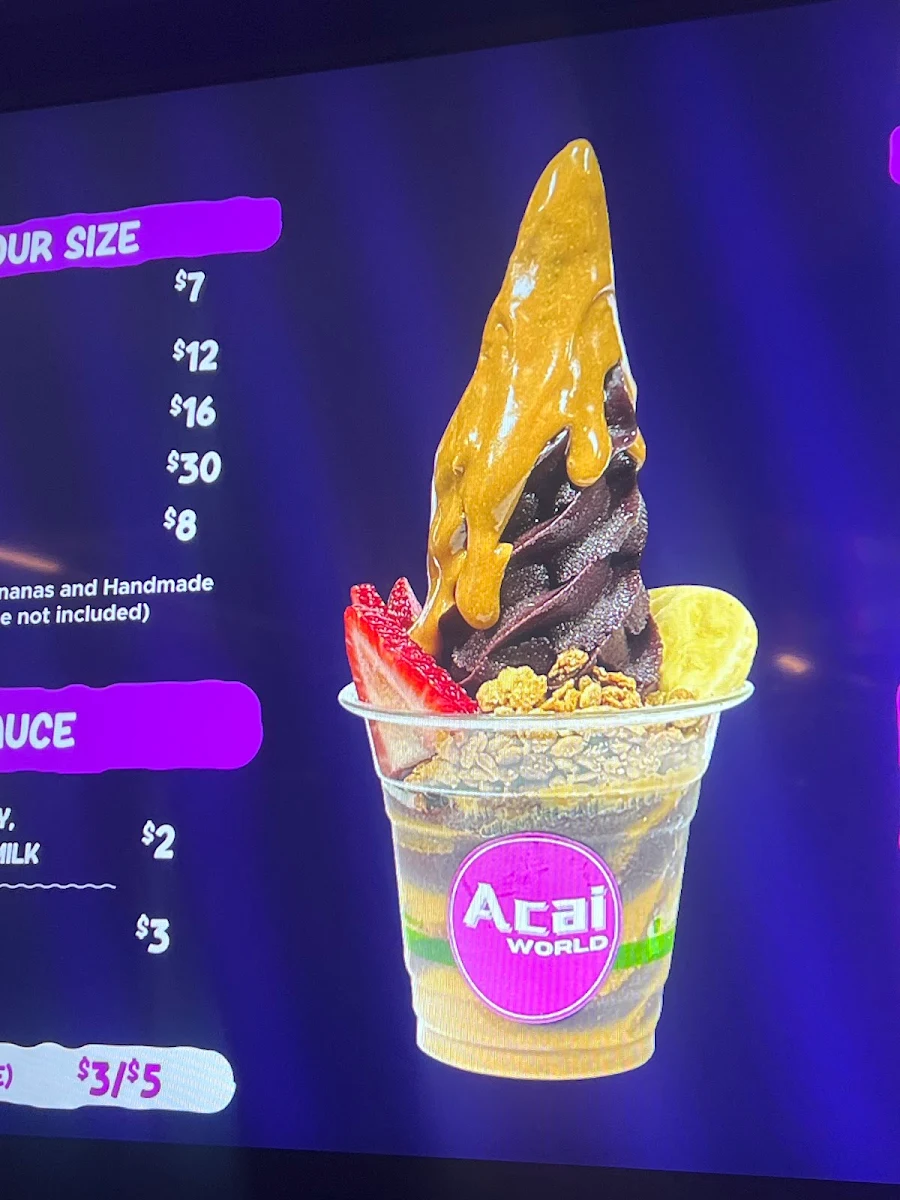 Menu, Acai World