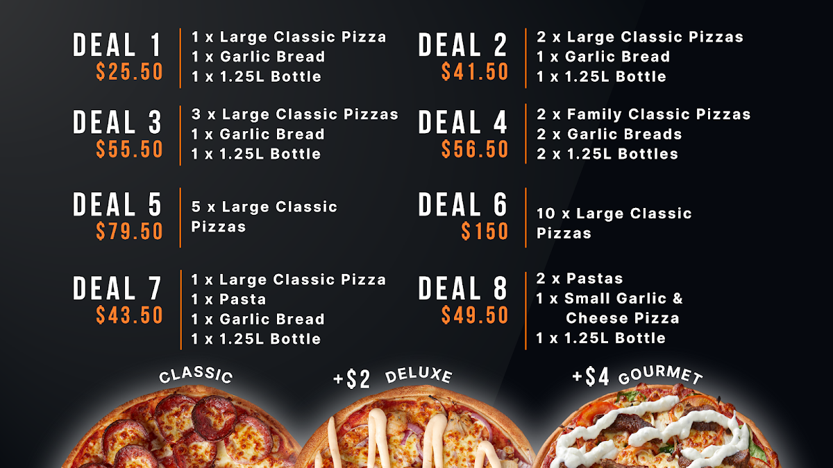 Menu, Amalfi Pizza & Pasta Mt Duneed