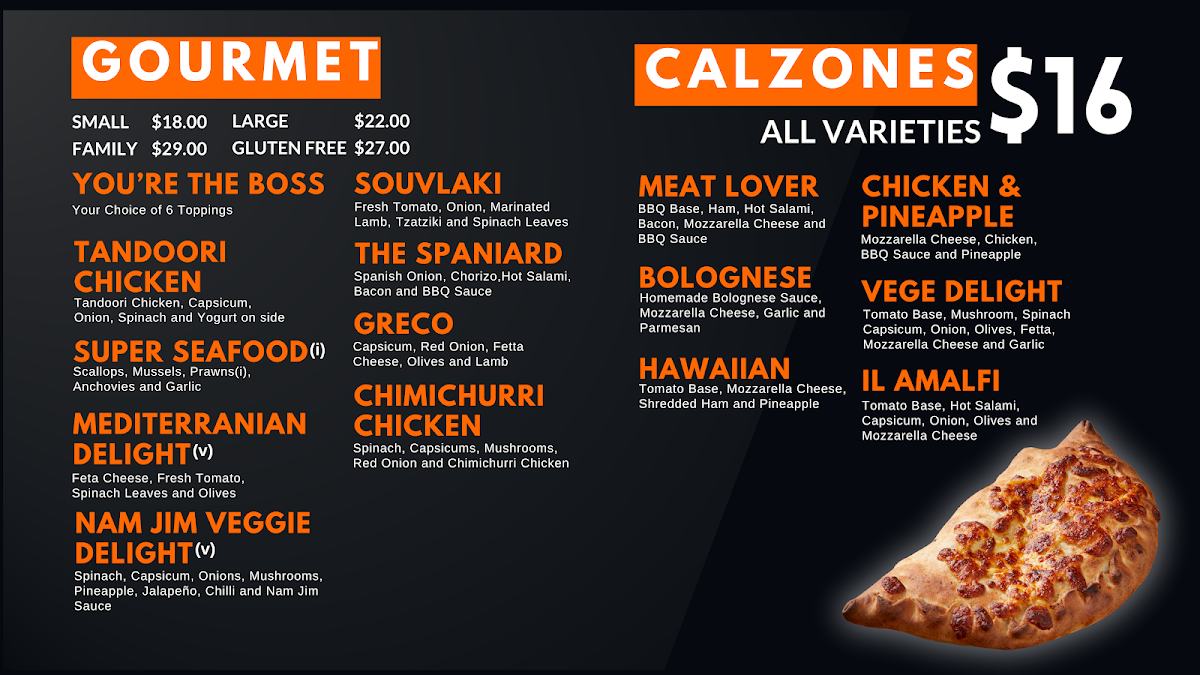 Menu, Amalfi Pizza & Pasta Mt Duneed