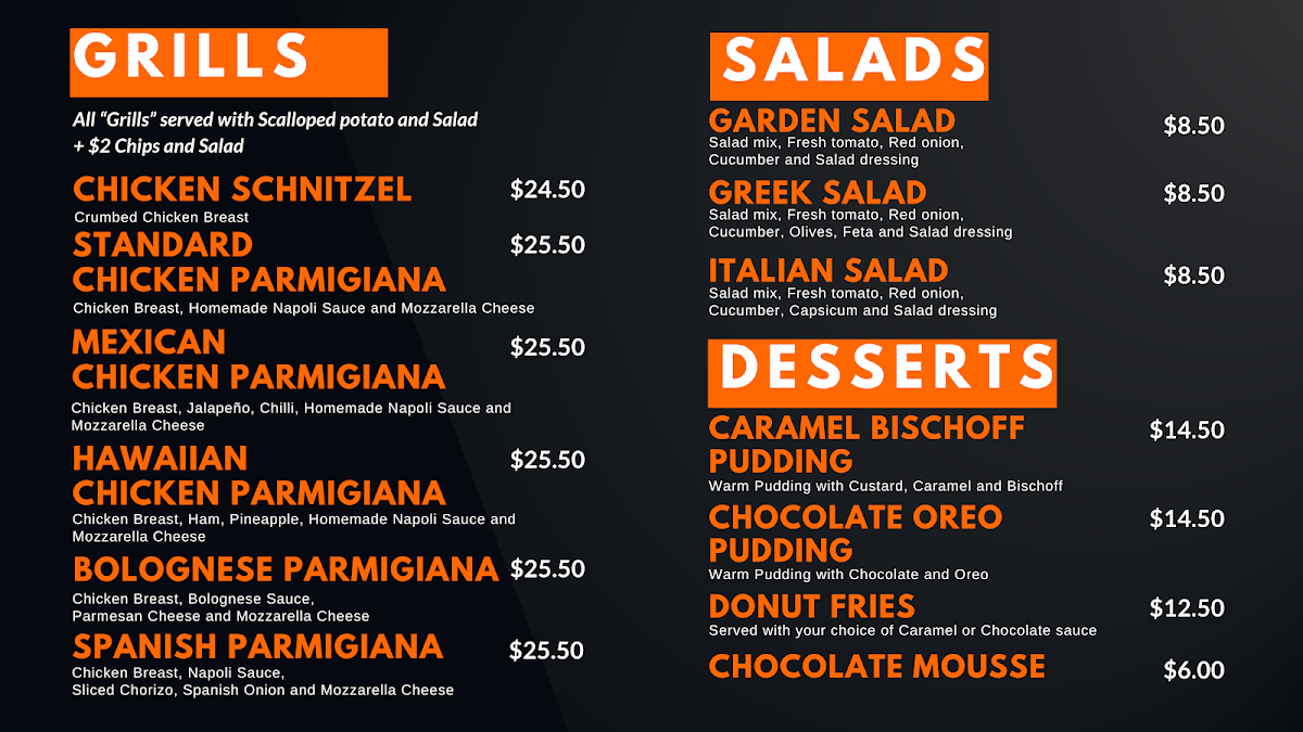 Menu, Amalfi Pizza & Pasta Mt Duneed